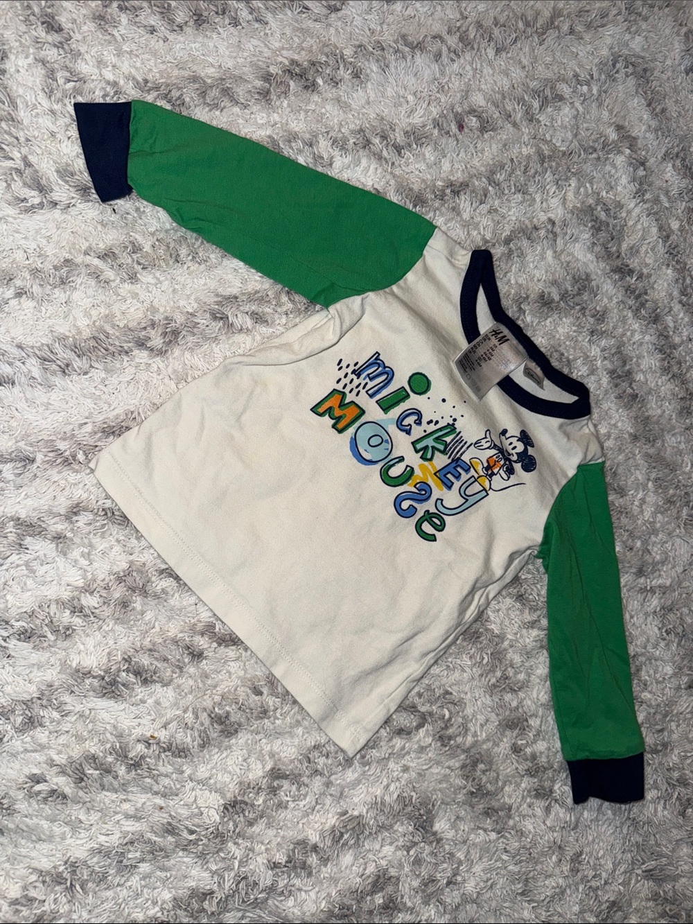 3-6m vintage Disney Mickey Mouse Baby t-shirt Jumper x2 Blue, Teal & White - Picture 6 of 7